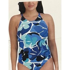 Nautica Women Cross Back Straps One Piece swimsuit  XL